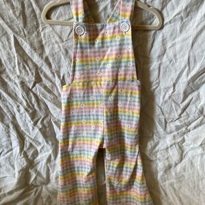 70s Inspired Joonbird Pastel Plaid Kids Overalls